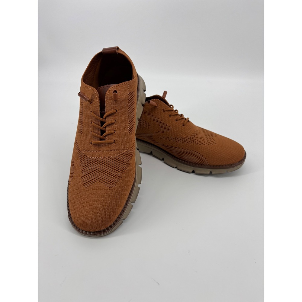 Mens Tan Knit Oxford Sneakers Wingtip Mesh Hybrid Casual Dress Shoes Size 43